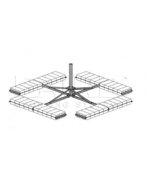 Antenna Mount -6x6, 2.88" OD x 3' Mast w/ Pad