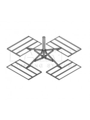 Antenna Mount (3 Trays), 6.62" O.D. x 3' Mast w/ Pad 3.7M