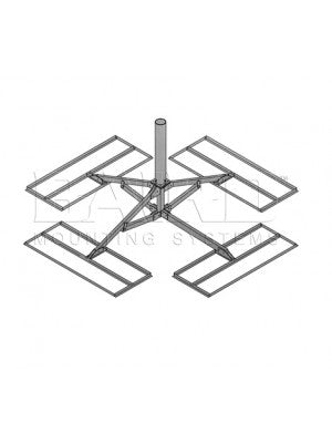 Antenna Mount (2 Trays), 6.62" O.D. x 3.5' Mast w/ Pad 2.4M