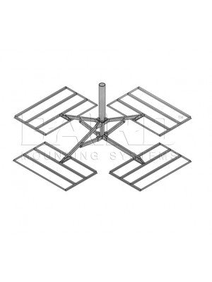 Antenna Mount Penetrating Mount, 10.75" O.D. (Collar) x 3' Mast 3.8M