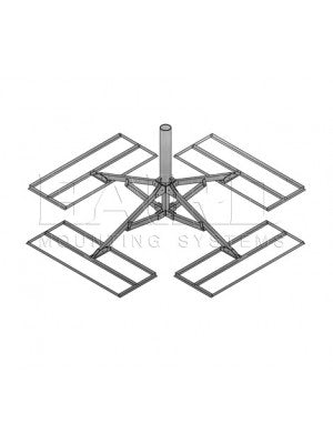 Antenna Mount (2 Trays), 6.62" O.D. x 3' Mast w/ Pad 3.0M