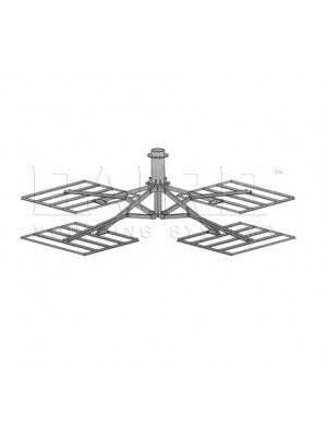 Antenna Mount (4 Trays), 6.62" O.D. x 3' Mast w/ Pad 3.7M